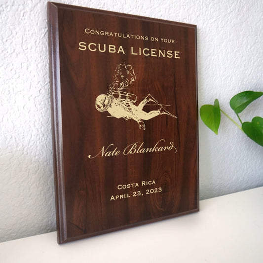 SCUBA Diver Prayer Plaque Personalized Diving Gift for Open Water