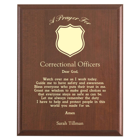 police officer prayer plaque