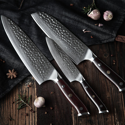 Kizaru Kanji Professional Damascus Kitchen Chef Knife Set