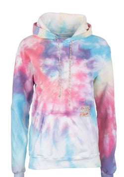 patchwork tie dye hoodie