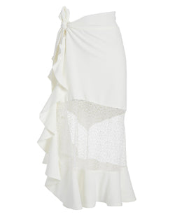 wrap white lace skirt
