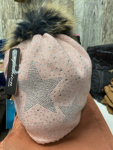 Star Bobble Wool Mix Hat