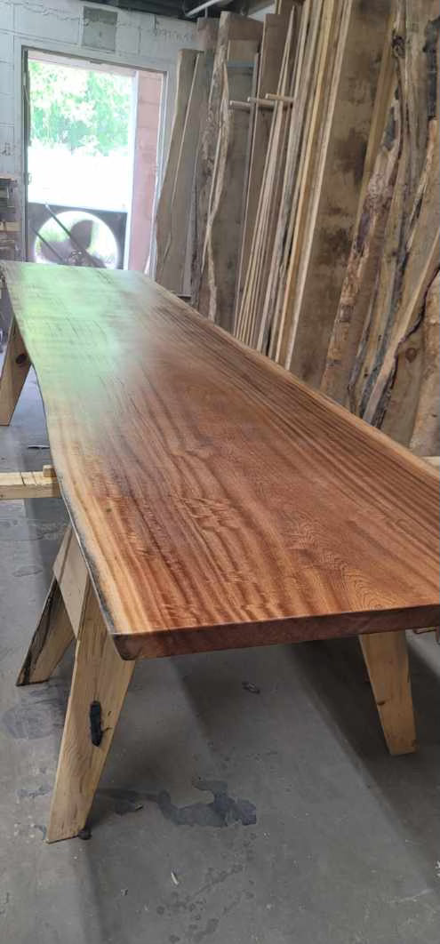 Live Edge Single Slab Mahogany Table