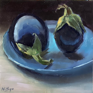 Small Oil Painting - Eggplant Blues
