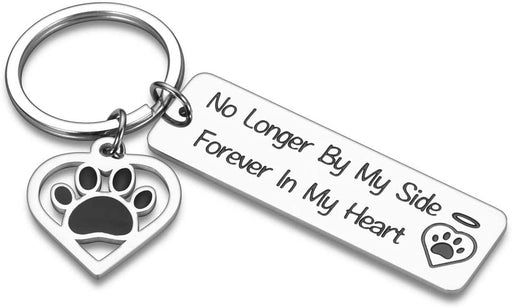 GeckoSG Personalized Couple Gifts 2024, Once by My Side Forever in My Heart Dog Cat Memorial Keychain, No Gift Box / Pack 1