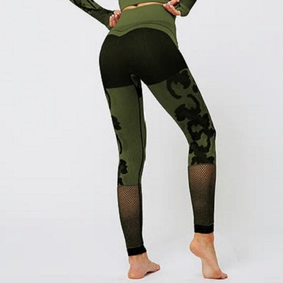 green camo workout leggings
