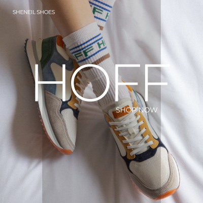 Woman wearing HOFF branded socks and Hoff montreal trainers