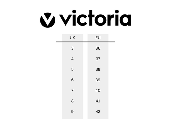 Victoria Trainers Size Chart - Women