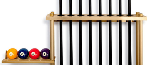 Blatt Billiards wall mounted cue stick rack.