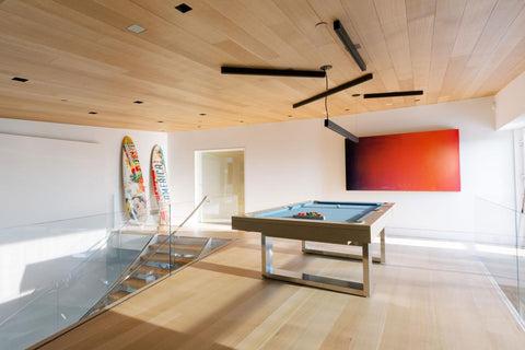 Minimalist billiards room.