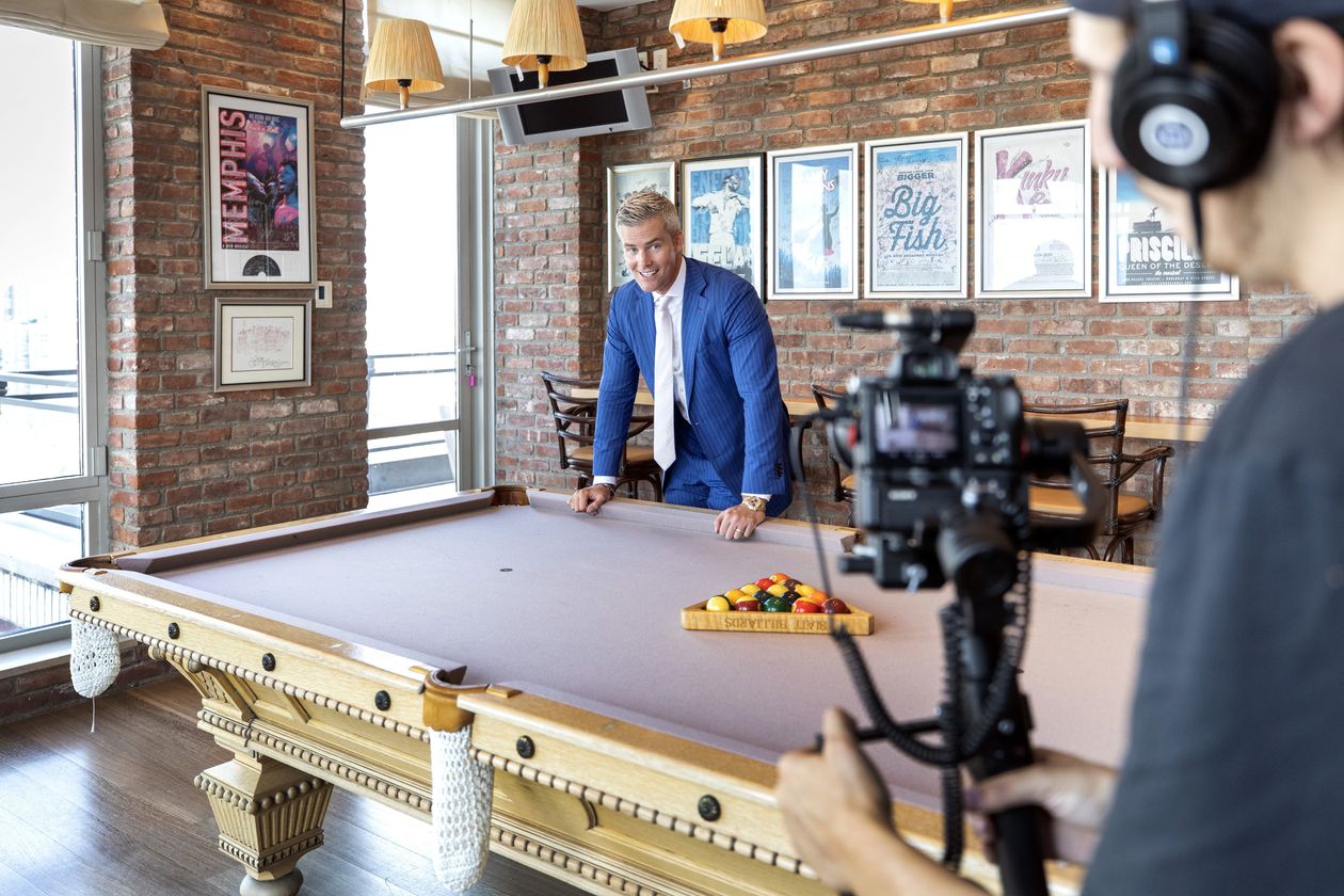 man playing pool