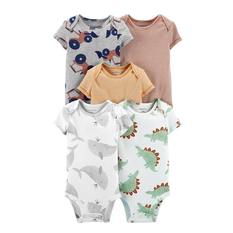 Carter's Girls 7-pk Bodysuit set, Family Favorite / Rust / Floral