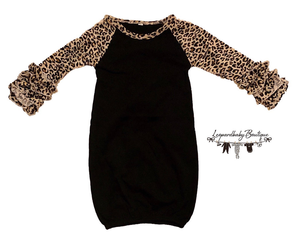 leopard baby gown