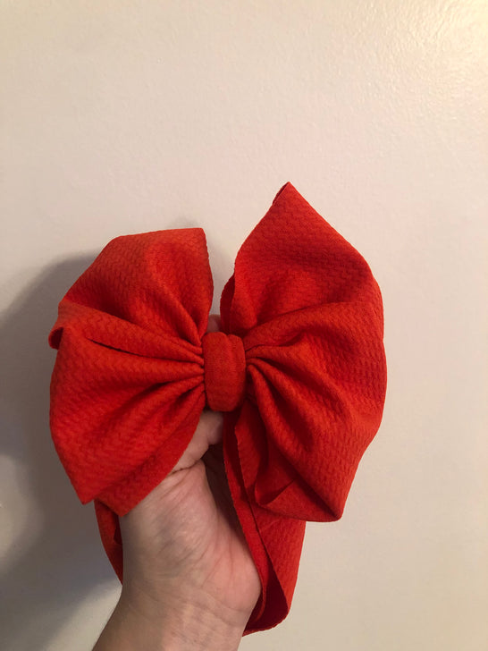 Messy bright red wrap