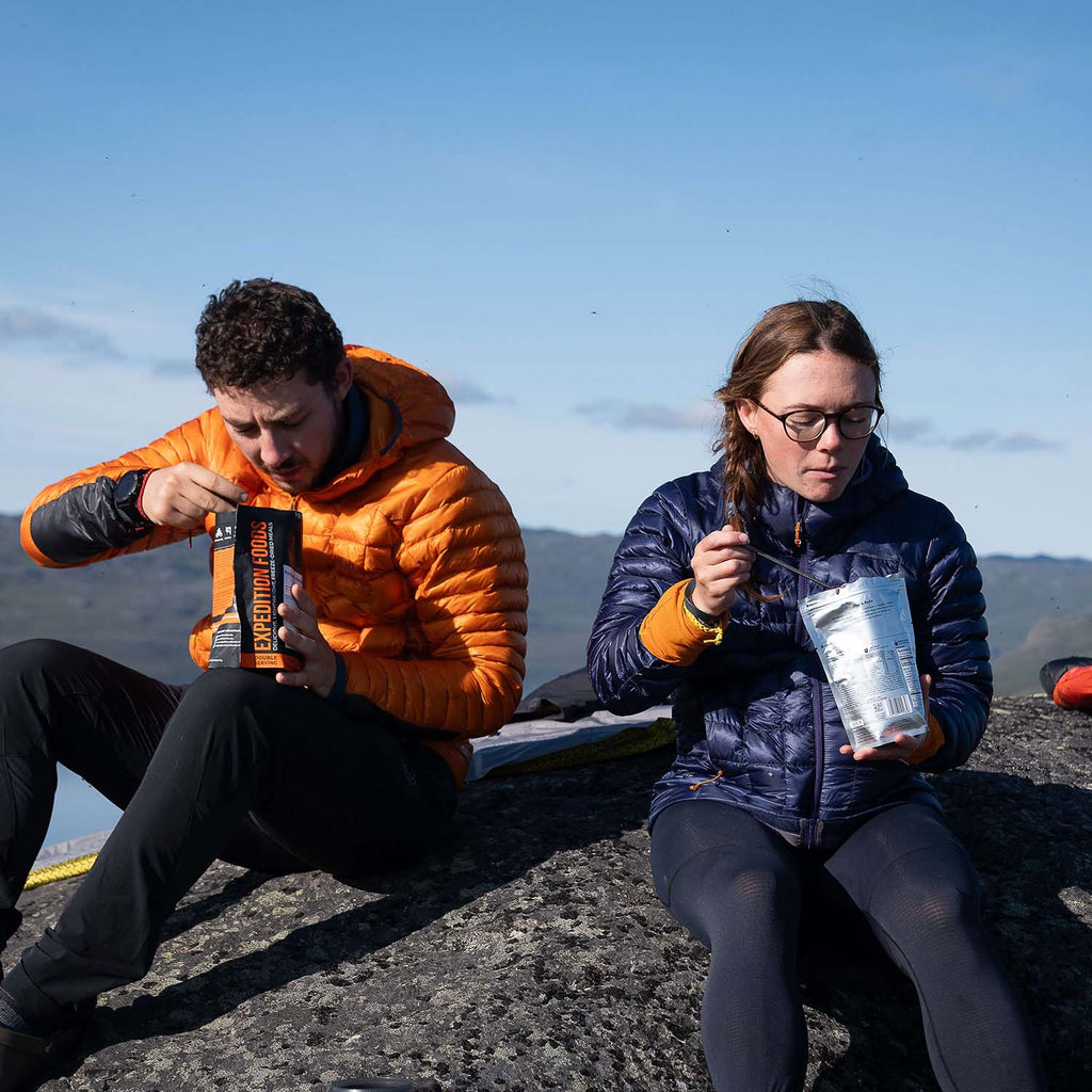 Tucking into another great meal whilst adventuring high up in Greenland