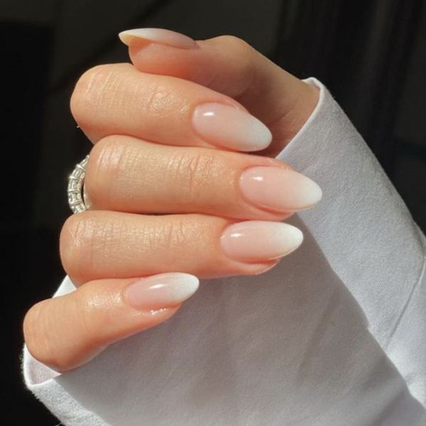 short round french ombre nails
