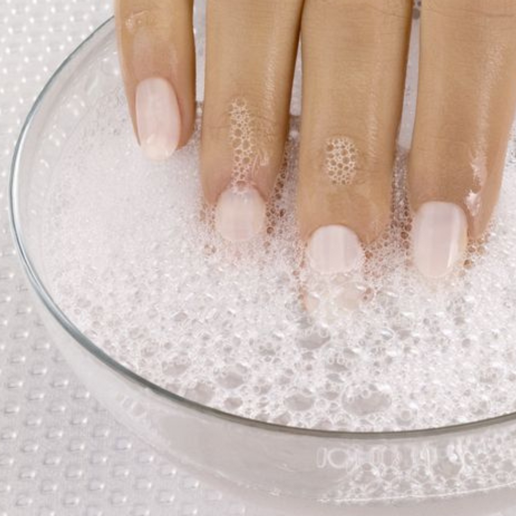soaking nails in soapy water