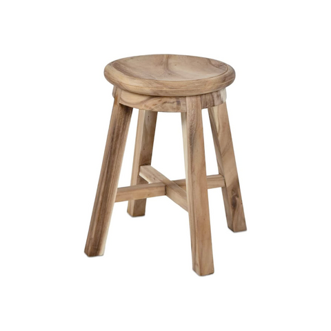 round short wooden stool 