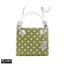 Load image into Gallery viewer, SCORE! Jacqui Classic Top Handle Crossbody Satchel - Olive Green and White
