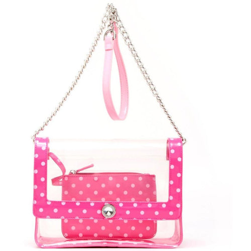 SCORE! Chrissy Small Designer Clear Crossbody Bag -Hot Pink&Light Pink –  SCORE! Team Accessories