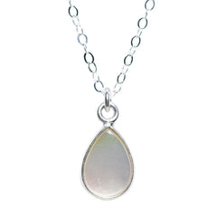Pearl Teardrop Necklace in Silver
