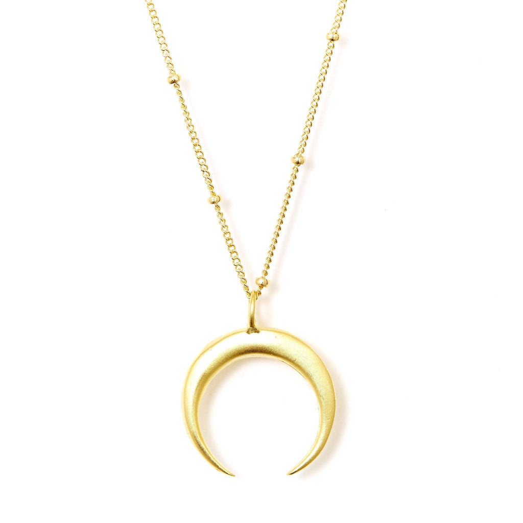 Crescent Necklace in Gold – Waffles & Honey Jewelry