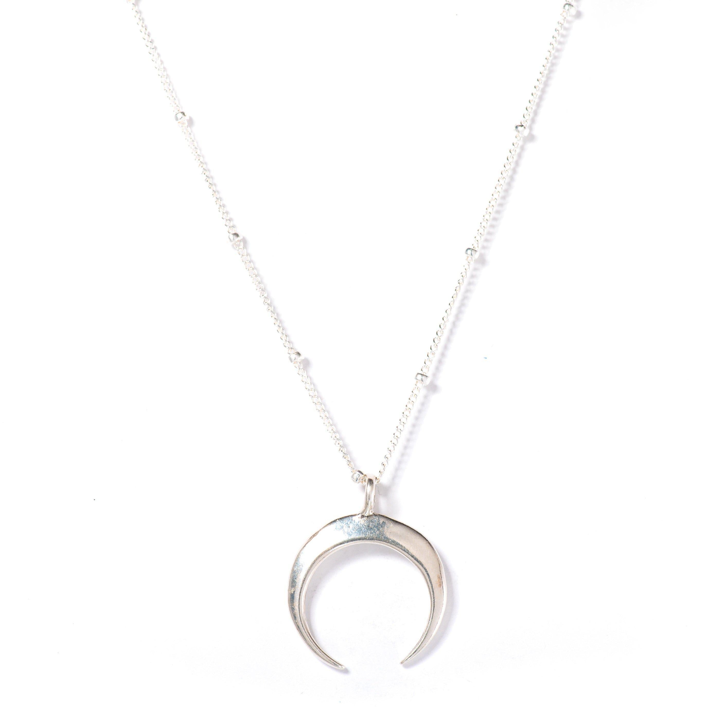Crescent Necklace in Silver – Waffles & Honey Jewelry