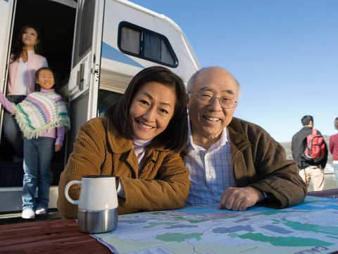 Grandchild Camping with their Grandparents