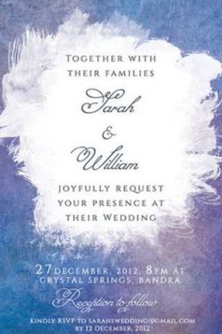 1.Blue & Purple Lilac Watercolor Invitation