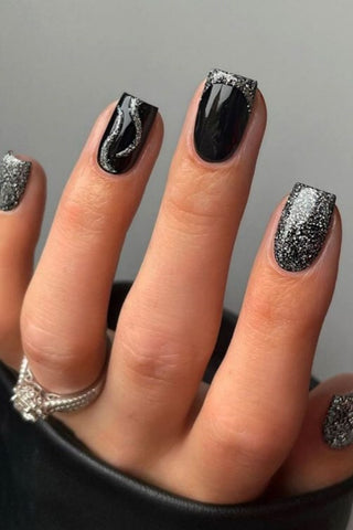 11. Shinny Black Nails