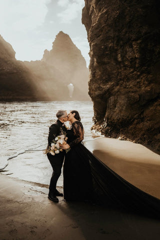 12. Gothic Black Wedding Dress