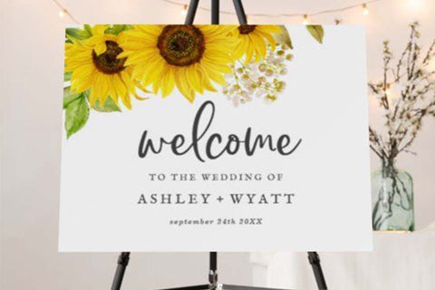 Sunflower Wedding Signage