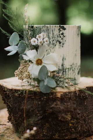 13. White Forest Engagement Cake