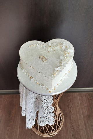 15. Unique Heart-Shaped Engagement Cake