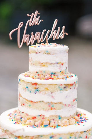 17. Chic Confetti Semi-Naked Cake