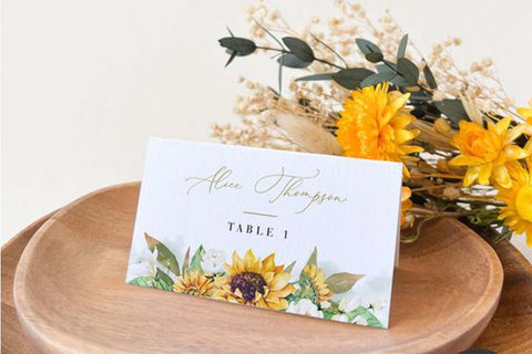 Sunflower Wedding Place Card