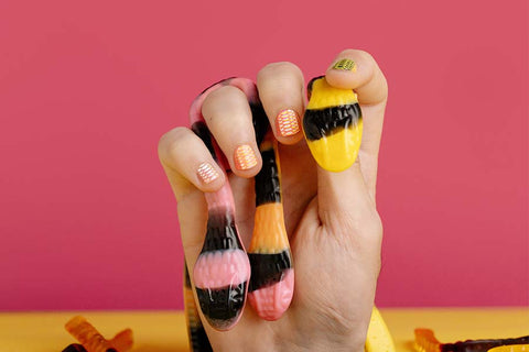 Mix Colored Web Design Nails