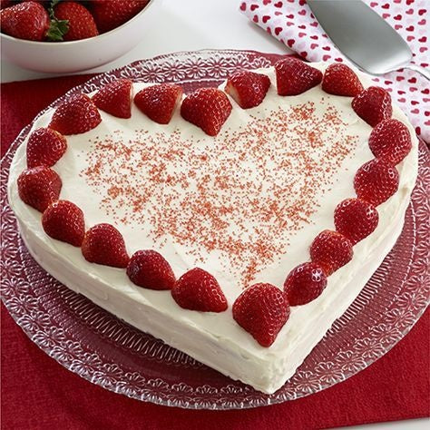 20. Strawberry Heart-Topped Cake