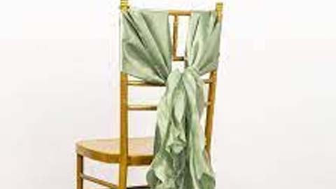 Chair Backs Adorned with Woven Sage­ Green