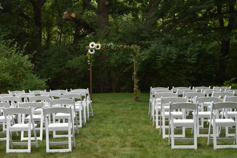 Wedding Seat on Sage Green Lawn