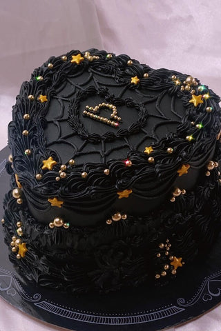 24. Gothic Style Engagement Cake