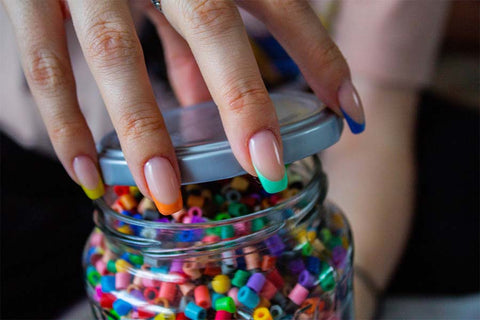 Mixed Pastel French Nails