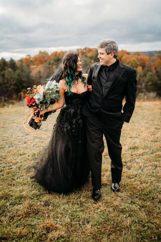 7. All Black Wedding Dress