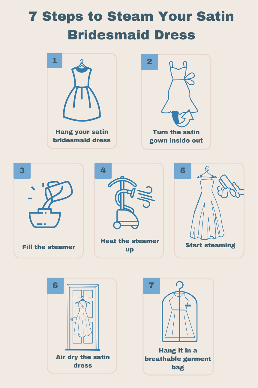 7 Key Steps to Steam Your Satin Bridesmaid Dresses