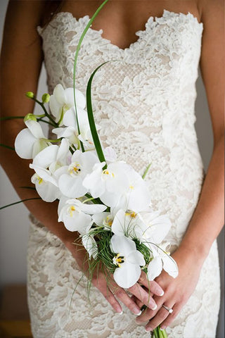 All-White Orchid Bouquet