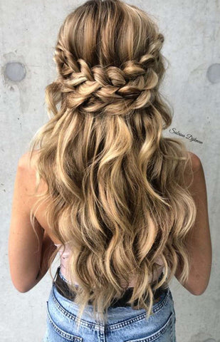 3. Braided Half-Up Boho Style