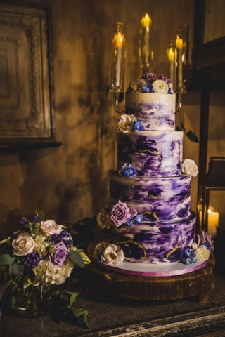 9. Deep Purple Cheesecake Wedding Cake