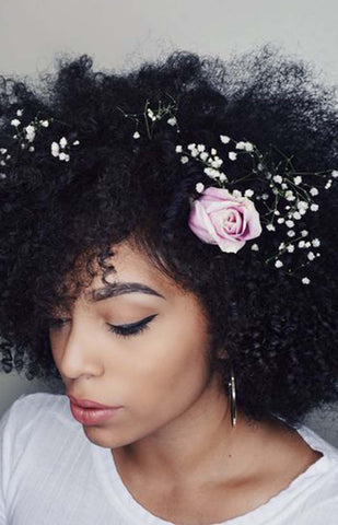 2. Natural Afro with a Flower Crown