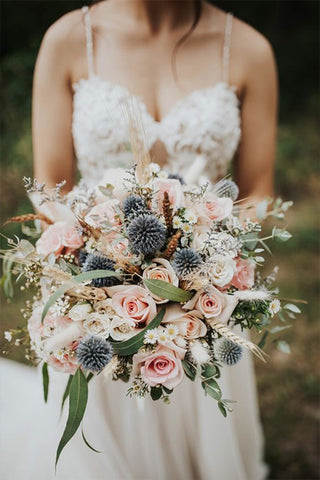 Textured Thistle and Rose Mix