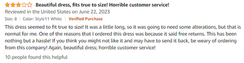 Critical review1: horrible customer service